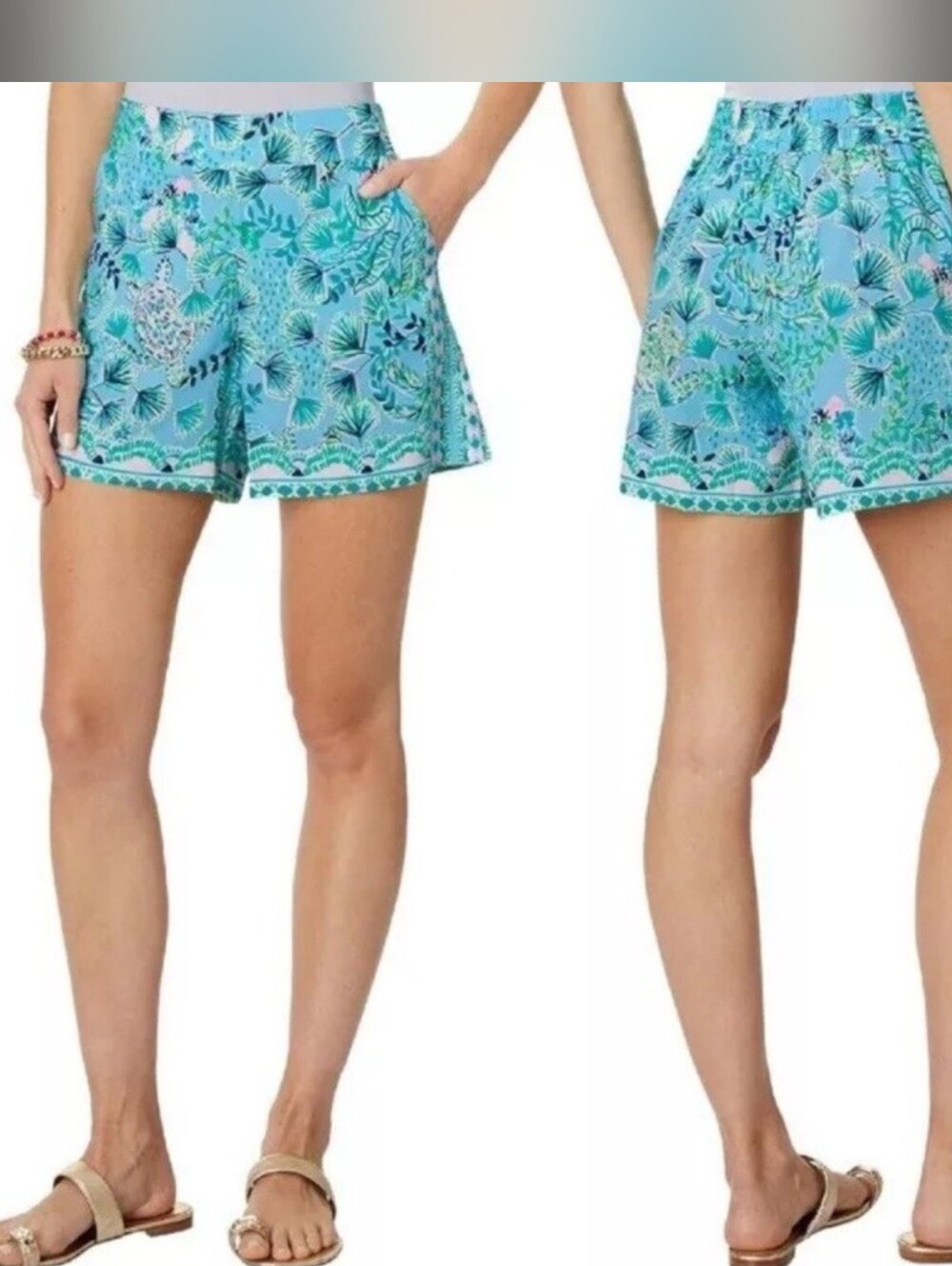 LILLY PULITZER, Women's Neilah Shorts Shorts Frenchie Blue Mosaic in Size Large